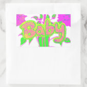 Sticker Rectangulaire Beau bébé Extraordinaire rose Inspirationnel Flora (Sac)