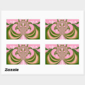 Sticker Rectangulaire Beau bébé rose vert et blanc Kaleidoscope (Feuille)