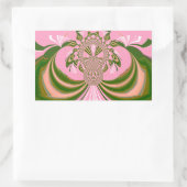 Sticker Rectangulaire Beau bébé rose vert et blanc Kaleidoscope (Sac)