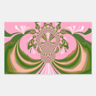 Sticker Rectangulaire Beau bébé rose vert et blanc Kaleidoscope