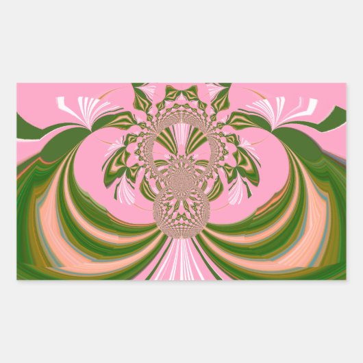 Sticker Rectangulaire Beau bébé rose vert et blanc Kaleidoscope (Devant)