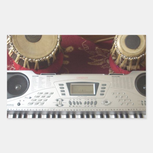 Sticker Rectangulaire Beau Coin Créatif : Tapisserie musicale (Devant)