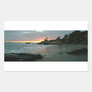 Sticker Rectangulaire Beau coucher du soleil sur les falaises de rivage