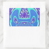 Sticker Rectangulaire Beau cyan bleu kaléidoscope vectoriel design (Sac)