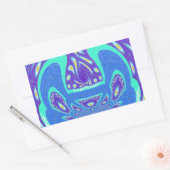 Sticker Rectangulaire Beau cyan bleu kaléidoscope vectoriel design (Enveloppe)
