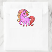 Sticker Rectangulaire Beau dessin de licorne pour (Sac)