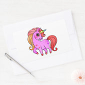 Sticker Rectangulaire Beau dessin de licorne pour (Enveloppe)