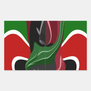 Sticker Rectangulaire Beau drapeau Extraordinaire au Kenya : Art Moderne