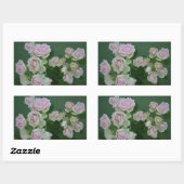 Sticker Rectangulaire Beau jardin rose clair roses (Feuille)