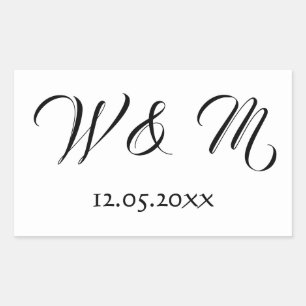 Sticker Rectangulaire Beau noir et blanc