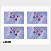 Sticker Rectangulaire Beau Papillon (Feuille)