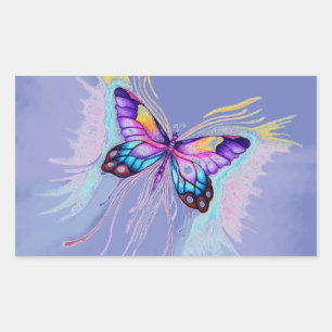 Sticker Rectangulaire Beau Papillon