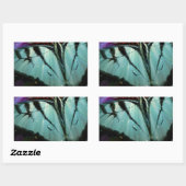 Sticker Rectangulaire Beau papillon Turquoise Swallowtail (Feuille)