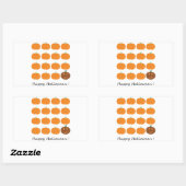 Sticker Rectangulaire Beau Patch Citrouille Halloween (Feuille)