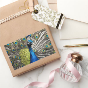 Sticker Rectangulaire Beau Peacock