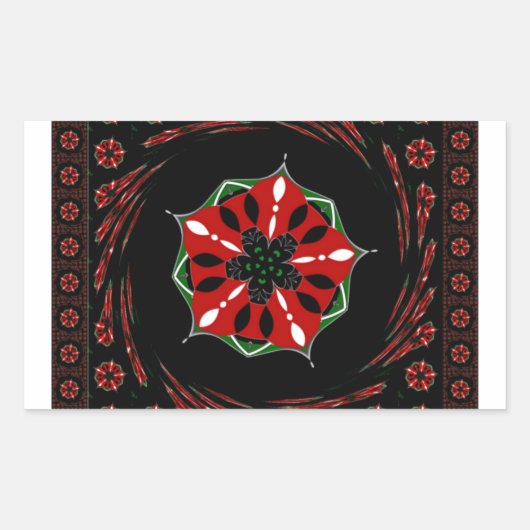 Sticker Rectangulaire Beau rose Bleu Blanc Coeurs d'amour Design (Devant)