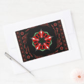 Sticker Rectangulaire Beau rose Bleu Blanc Coeurs d'amour Design (Enveloppe)