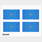 Sticker Rectangulaire Beau Royal Blue Mandala Art Imprimer (Feuille)