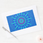 Sticker Rectangulaire Beau Royal Blue Mandala Art Imprimer (Enveloppe)