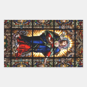 Sticker Rectangulaire Beau Sacré Coeur Religieux de Vierge Marie