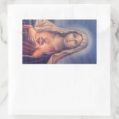 Sticker Rectangulaire Beau Sacré Coeur Religieux de Vierge Marie (Sac)