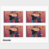 Sticker Rectangulaire Beaucoup de baisers (Feuille)
