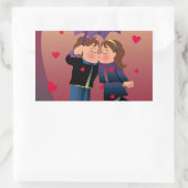 Sticker Rectangulaire Beaucoup de baisers (Sac)