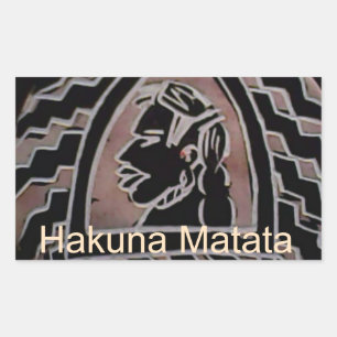 Sticker Rectangulaire Beauté africaine : Bongo Massai Portrait Art Triba