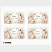 Sticker Rectangulaire Beauté Florale Élégante Cosmétique Professionnel (Feuille)