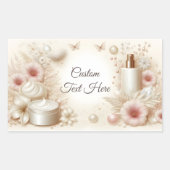 Sticker Rectangulaire Beauté Florale Élégante Cosmétique Professionnel (Devant)