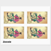 Sticker Rectangulaire Beauté orientale (Feuille)