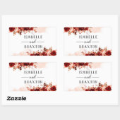 Sticker Rectangulaire Beauté rustique Frontière Florale Automne Monogram (Feuille)