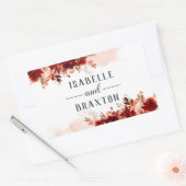 Sticker Rectangulaire Beauté rustique Frontière Florale Automne Monogram (Enveloppe)