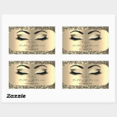 Sticker Rectangulaire Beauté Sparkly Parties scintillant Or Lash Yeux de (Feuille)