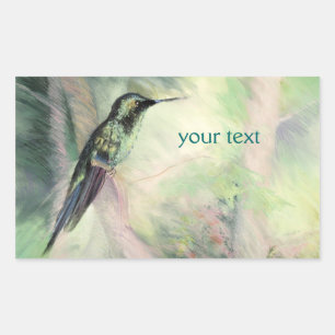 Sticker Rectangulaire Beaux-arts de pastel de colibri