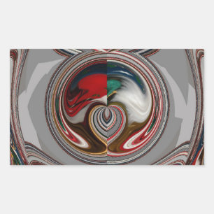 Sticker Rectangulaire Beaux Coeurs de Noël Fêtes Couleurs de saison