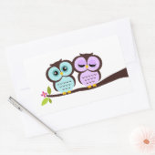 Sticker Rectangulaire Beaux hiboux (Enveloppe)