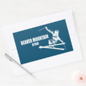 Sticker Rectangulaire Beaver Mountain Resort Utah Skier (Enveloppe)