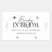Sticker Rectangulaire Bébé en fleur fleur sauvage baby shower invitation (Devant)