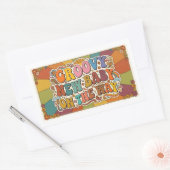 Sticker Rectangulaire Bébé Groovy en Route Rétro Soleil (Enveloppe)