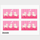Sticker Rectangulaire Bébé lambs (Feuille)