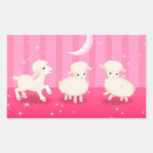 Sticker Rectangulaire Bébé lambs (Devant)