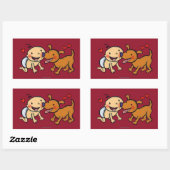 Sticker Rectangulaire Bébé Nez Baisers du chien (Feuille)