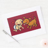 Sticker Rectangulaire Bébé Nez Baisers du chien (Enveloppe)