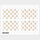 Sticker Rectangulaire Bébés d'automne mignons en chute Motif Feuille (Feuille)