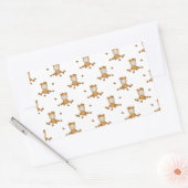 Sticker Rectangulaire Bébés d'automne mignons en chute Motif Feuille (Enveloppe)