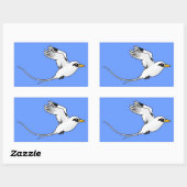 Sticker Rectangulaire Bécasseau à queue blanche Birdorable en vol (Feuille)