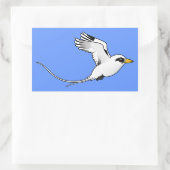 Sticker Rectangulaire Bécasseau à queue blanche Birdorable en vol (Sac)