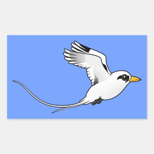 Sticker Rectangulaire Bécasseau à queue blanche Birdorable en vol (Devant)