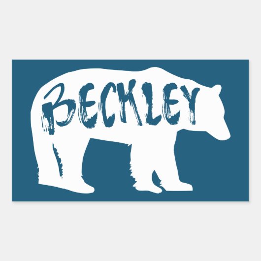 Sticker Rectangulaire Beckley West Virginia Bear (Devant)